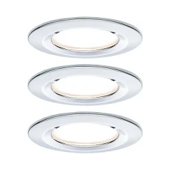 Spot encastré LED 3-Step-Dim Nova Kit de base fixe IP44 rond 78mm GU10 3x6,5W 3x460lm 230V gradable 2700K Chrome