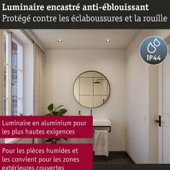 Spot encastré LED 3-Step-Dim Cole Coin Kit de 1 IP44 rond 88mm Coin 6W 470lm 230V gradable 2700K Noir