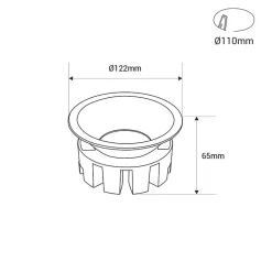 Spot encastré LED 20W, température de couleur réglable, rond, interrupteur à bouton-poussoir Osram et driver KGP, blanco