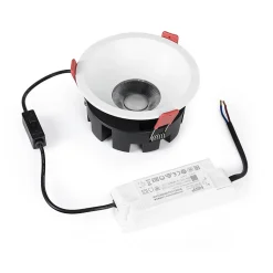 Spot encastré LED 20W, température de couleur réglable, rond, interrupteur à bouton-poussoir Osram et driver KGP, blanco