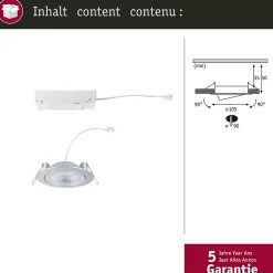 Spot encastré LED White Select Aumus Spot individuel rond 105mm 90 5W 700lm 230V gradable 2700 - 6500K Noir