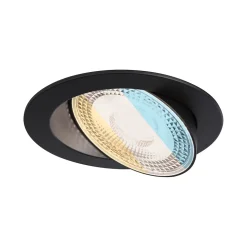 Spot encastré LED White Select Aumus Spot individuel rond 105mm 90 5W 700lm 230V gradable 2700 - 6500K Noir