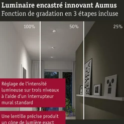 Spot encastré LED White Select Aumus Spot individuel rond 105mm 90 5W 700lm 230V gradable 2700 - 6500K Blanc