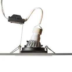 Spot encastré moderne blanc avec noir réglable - Carree
