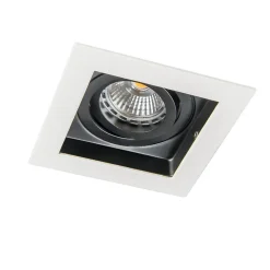 Spot encastré moderne blanc avec noir réglable - Carree