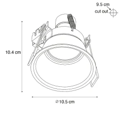 Spot encastré moderne blanc AR70 IP44 - Dept