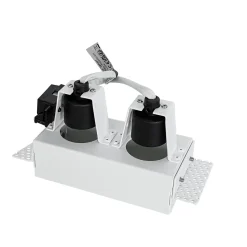 Spot encastré moderne blanc GU10 sans bordure 2 lumières - Oneon