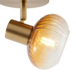 Spot encastré moderne doré avec verre ambré rond - Teddy