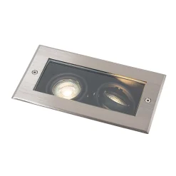 Spot encastré moderne en acier 2 lumières orientables IP65 - Oneon
