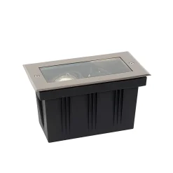 Spot encastré moderne en acier 2 lumières orientables IP65 - Oneon