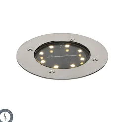 Spot encastré moderne en acier avec LED solaire IP65 - Terry