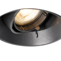 Spot encastré moderne noir GU10 rond sans bordure - Oneon