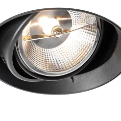 Spot encastré moderne noir GU10 AR111 rond sans bordure - Oneon
