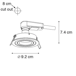 Spot encastré moderne noir - Rondoo