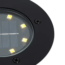 Spot encastré moderne noir avec LED solaire IP65 - Terry