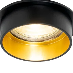 Spot encastré moderne noir avec intérieur doré - Insta