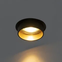 Spot encastré moderne noir avec intérieur doré - Insta
