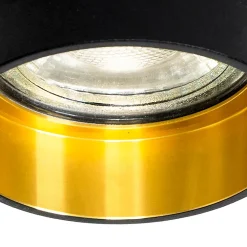 Spot encastré moderne noir avec intérieur doré - Insta