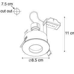 Spot encastré moderne noir IP44 - Gap