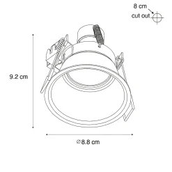 Spot encastré moderne noir IP44 - Dept