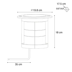 Spot encastré moderne noir 3 lumières IP65 - Tribus