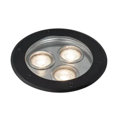 Spot encastré moderne noir 3 lumières IP65 - Tribus
