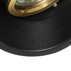 Spot encastré moderne noir avec or orientable et inclinable - Alloy