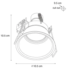 Spot encastré moderne noir avec intérieur doré GU10 70mm IP44 - Dept