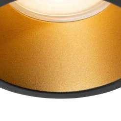 Spot encastré moderne noir avec intérieur doré GU10 70mm IP44 - Dept