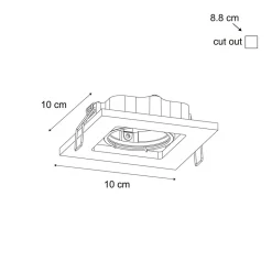 Spot encastré moderne orientable noir - Qure