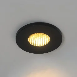 Spot encastré moderne pour salle de bain noir IP54 - Shed Honey