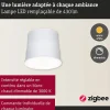 Spot encastré modulaire LED Smart Home Zigbee 3.0 Base Coin Kit de 1 rond 50mm Coin 4,9W 430lm 230V gradable 3000K Satiné