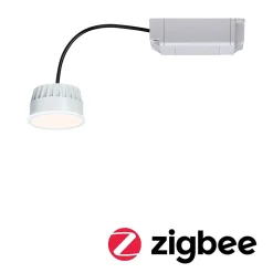 Spot encastré modulaire LED Smart Home Zigbee 3.0 Blanc chaud Coin Kit de 1 rond 51mm Coin 6W 470lm 230V gradable 2700K Satiné