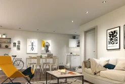 Spot encastré modulaire LED Smart Home Zigbee 3.0 Base Coin Kit de 1 rond 50mm Coin 4,9W 420lm 230V gradable RGBW+ Satiné