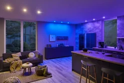 Spot encastré modulaire LED Smart Home Zigbee 3.0 RGBW Coin Kit de 1 rond 50mm Coin 5,2W 400lm 230V gradable RGBW+ Satiné