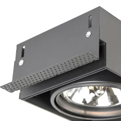 Spot encastré noir AR111 inclinable et orientable sans bordure - Oneon