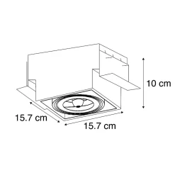 Spot encastré noir AR111 inclinable et orientable sans bordure - Oneon