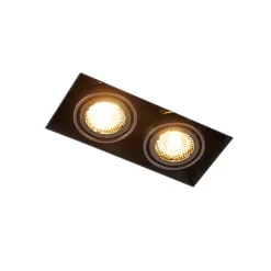 Spot encastré noir orientable et inclinable sans bordure 2 spots - Oneon Honey