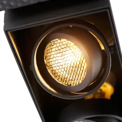 Spot encastré noir orientable et inclinable sans bordure 2 spots - Oneon Honey