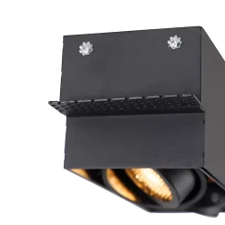 Spot encastré noir orientable et inclinable sans bordure 2 spots - Oneon Honey