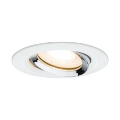 Spot encastré Nova Plus orientable IP65 rond 93mm 30 GU5,3 GU10 max. 35W 230 12V gradable Blanc dépoli Chrome