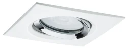 Spot encastré Nova Plus orientable IP65 carré 93x93mm 30 GU5,3 GU10 max. 35W 230 12V gradable Blanc dépoli Chrome