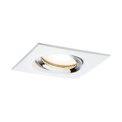 Spot encastré Nova Plus orientable IP65 carré 93x93mm 30 GU5,3 GU10 max. 35W 230 12V gradable Blanc dépoli Chrome