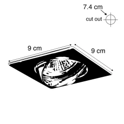 Spot encastré orientable chromé carré - Edu