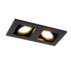 Spot encastré rectangulaire noir 2 lumières - Qure