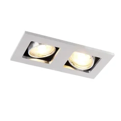 Spot encastré rectangulaire en acier 2 lumières - Qure