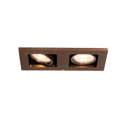 Spot encastré rectangulaire bronze foncé 2 lumières orientable et rotatif - Qure