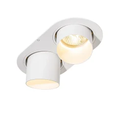 Spot encastré rond blanc GU10 inclinable 70 mm 2 lumières - Installa