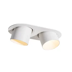 Spot encastré rond blanc GU10 inclinable 70 mm 2 lumières - Installa