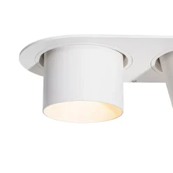Spot encastré rond blanc GU10 inclinable 70 mm 2 lumières - Installa